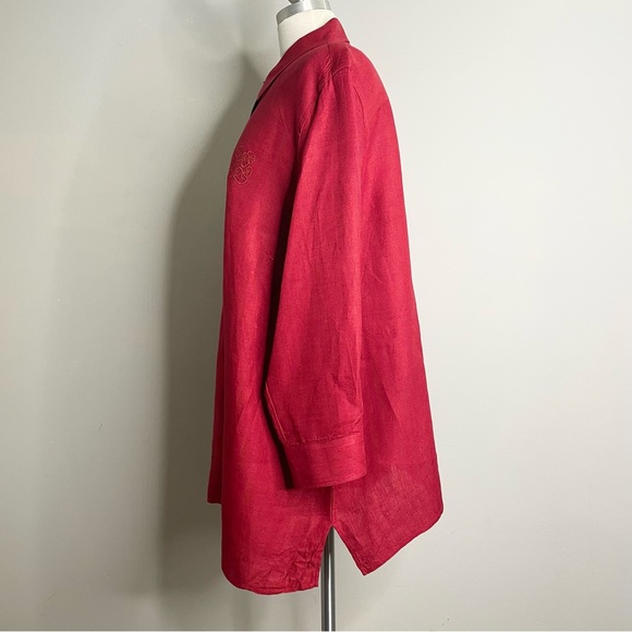 LAUREN RALPH LAUREN Women’s Classic Linen Button Down Shirt - Picture 2 of 8